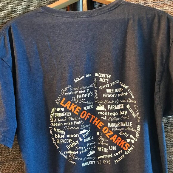 Upcycled Lake of the Ozarks T-Shirt: Landmarks & Marinas Graphics, Size L - Picture 12 of 16